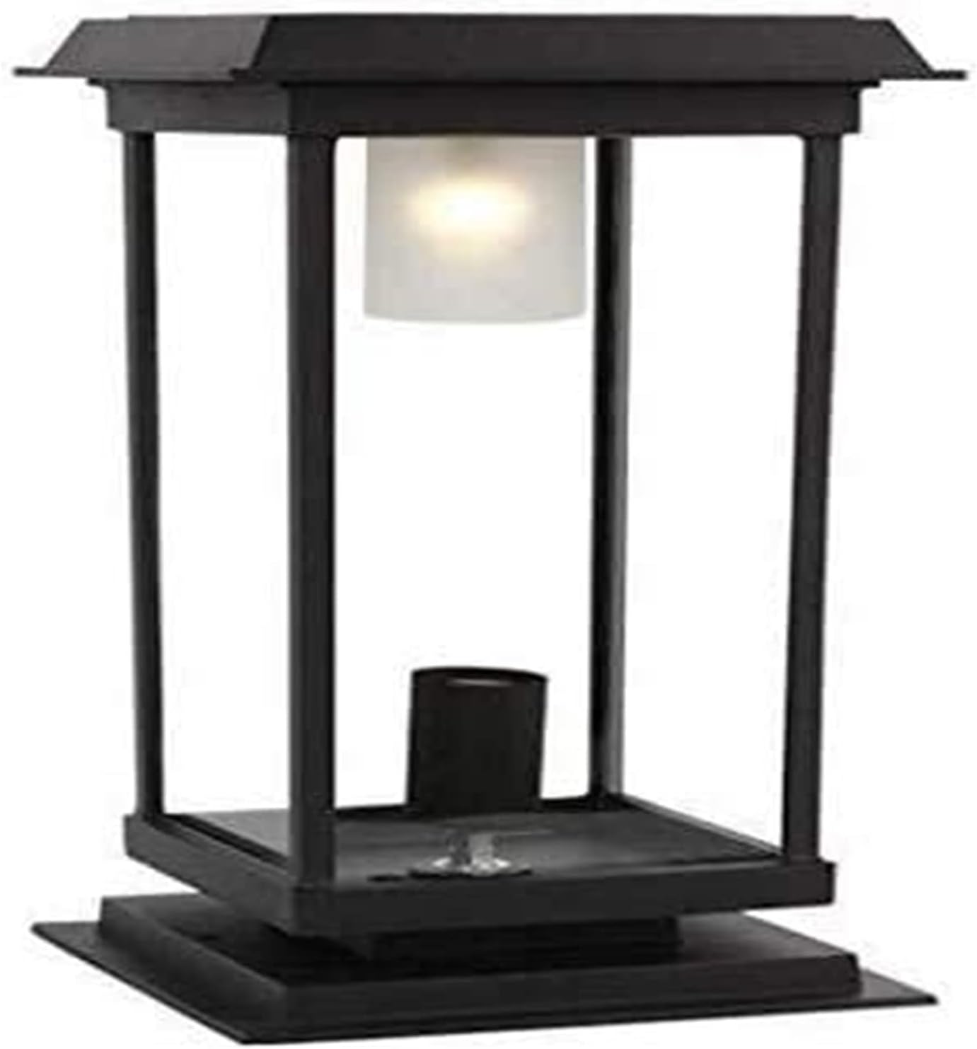 Courtyard Light Outdoor Die-cast Light Solar Post Lamp Garden Light 5W Patio Lights Pole Light Wall Head Wall Light Household Waterproof Column Head Light Street Decor Lamp Comfortable anniversar