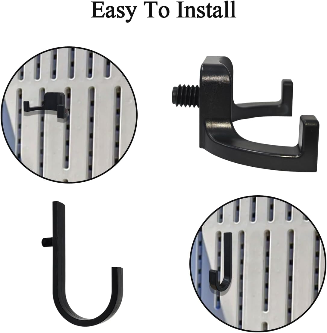 G GENLEAS 10pcs Storage Shed Hooks J and U Shaped Tool Hooks for Suncast/Craftsman Shed, Premium Plastic Garden and Garage Storage Shed Accessories(5J&5U)