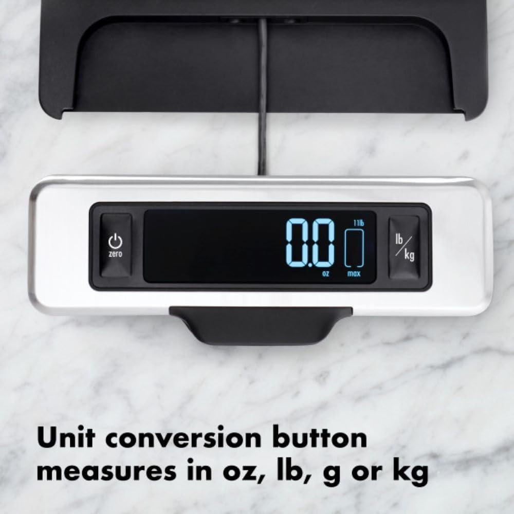 OXO Good Grips 11-Pound Stainless Steel Kitchen Scale with Pull-Out Di
