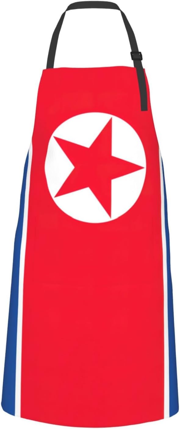 Korean flag print Waterproof chef's apron with pocket apron for kitchen cooking baking barbecue and gardening