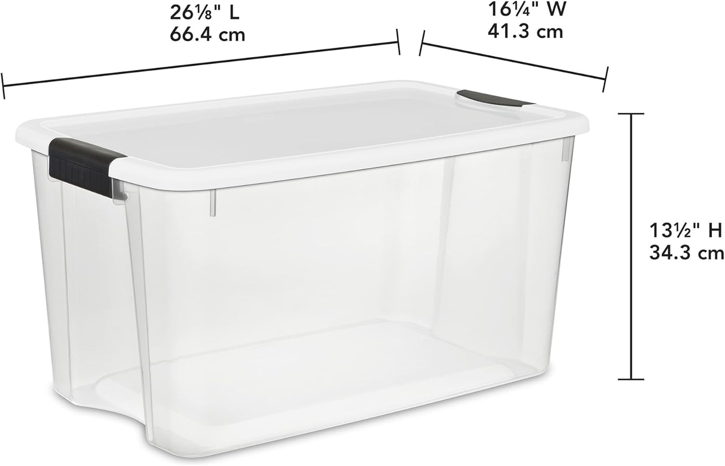 Sterilite 4 Pack Ultra Latching Box, Storage Bins with Lids, Clear Pla