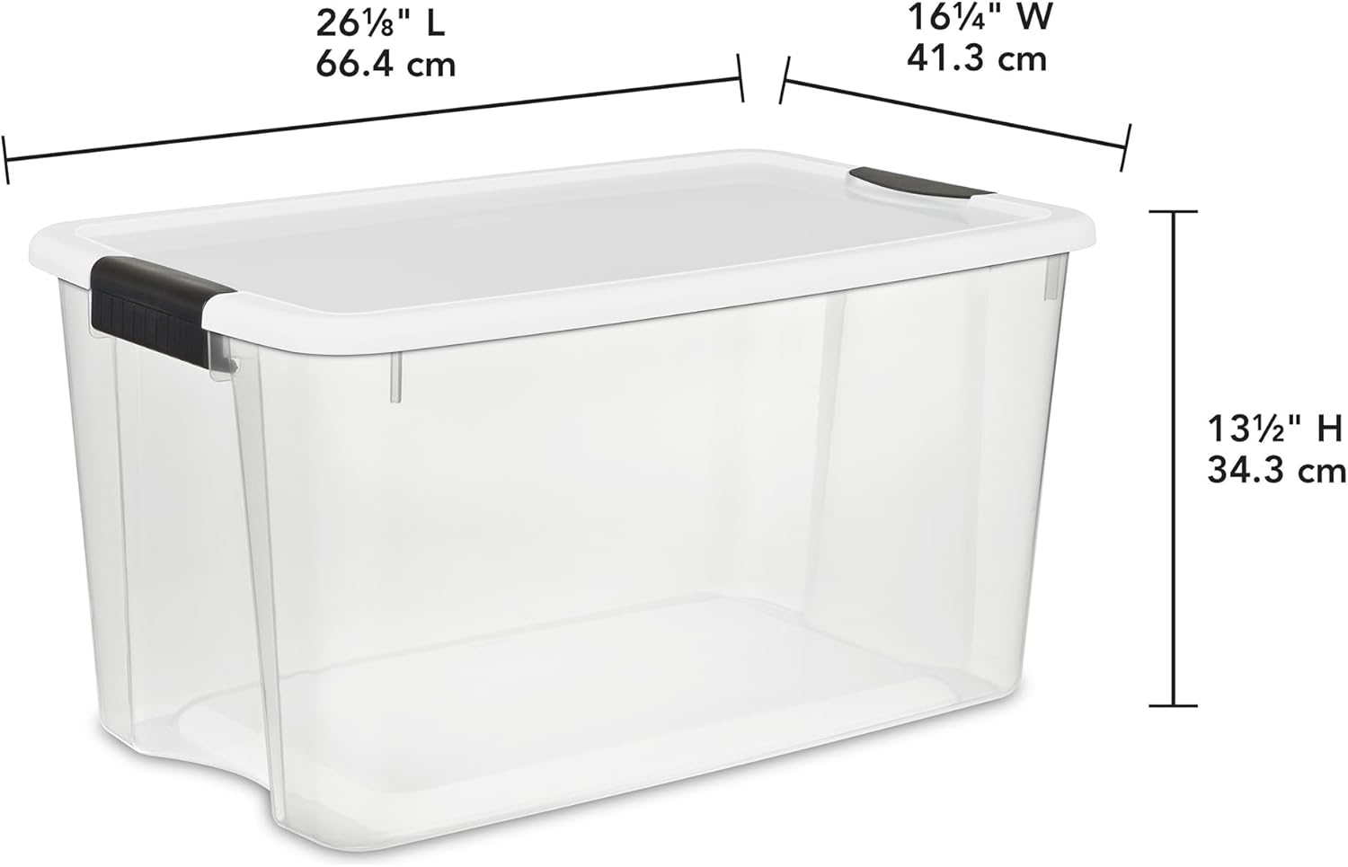Sterilite 4 Pack Ultra Latching Box, Storage Bins with Lids, Clear Pla