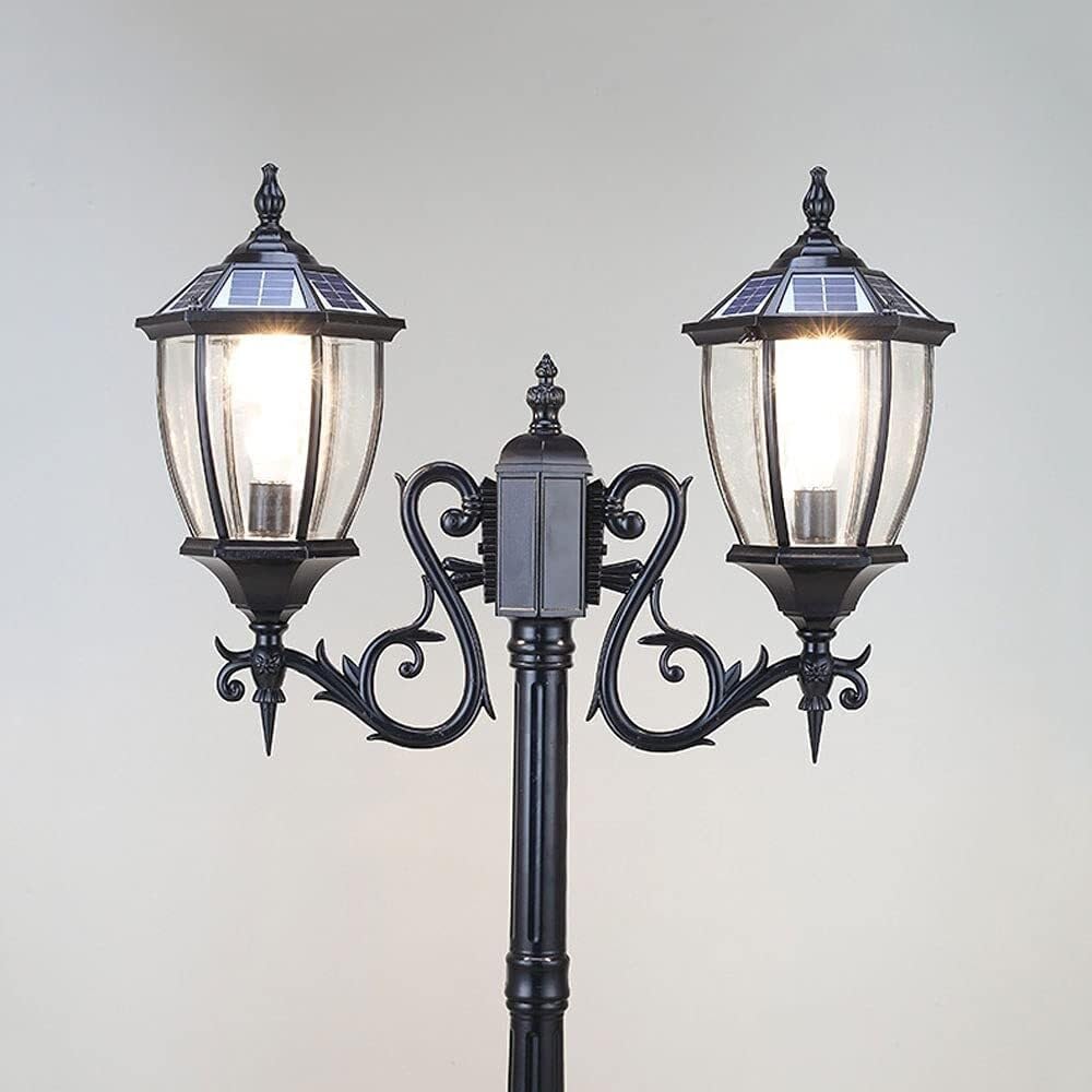 Solar Outdoor Lamp Post Light, IP56 Waterproof Street Light for Villa & Garden, Rust-Resistant High Pole Aisle Lighting Fixture, 205cm Tall Park & Patio Illumination (Height 205cm)