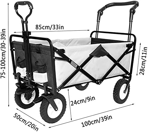 Portable Camping Cart,Beach Trolley Fishing Trolley with Putter Foldab