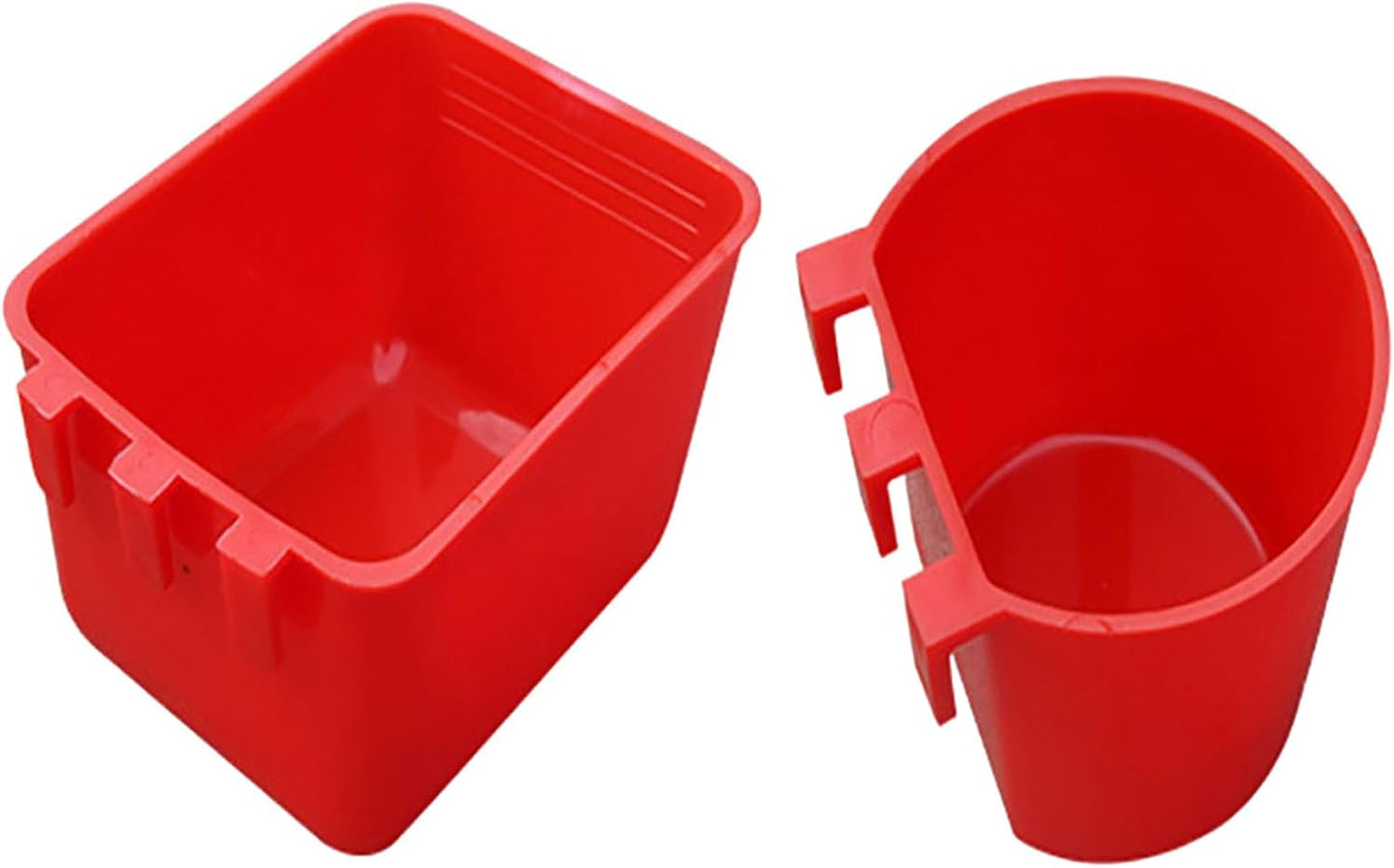 Pack of 5 Bird Feeders Food Cups for Poultry and Birds Pet Supplies Chicken Feeder Feeding Equipment Cage Bird Feeders for Small Birds, Square