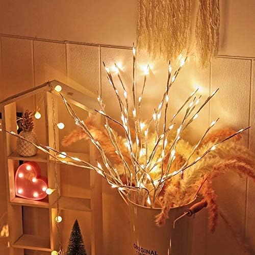 Lxcom Lighting Branch Lights 4 Pack - White Willow Twig Battery Powere