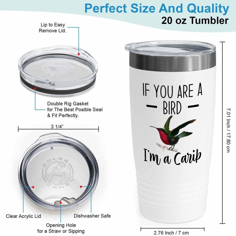 Bird Lover White Edition Viking Tumbler 20oz - Bird and Carib - Hummin