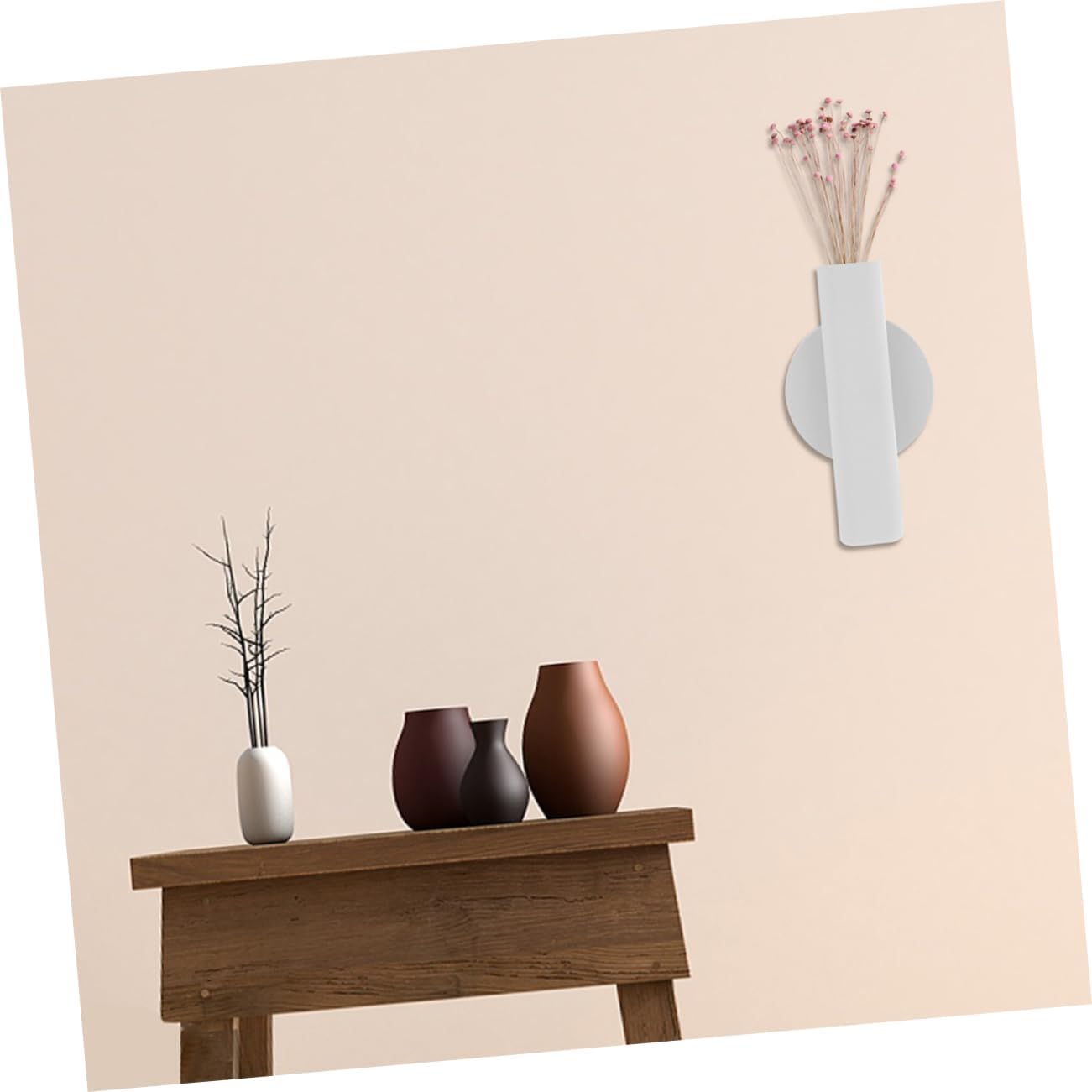 Milisten 2pcs Nordic Wall Flower Tube Decorative Wall Mounted Planter 