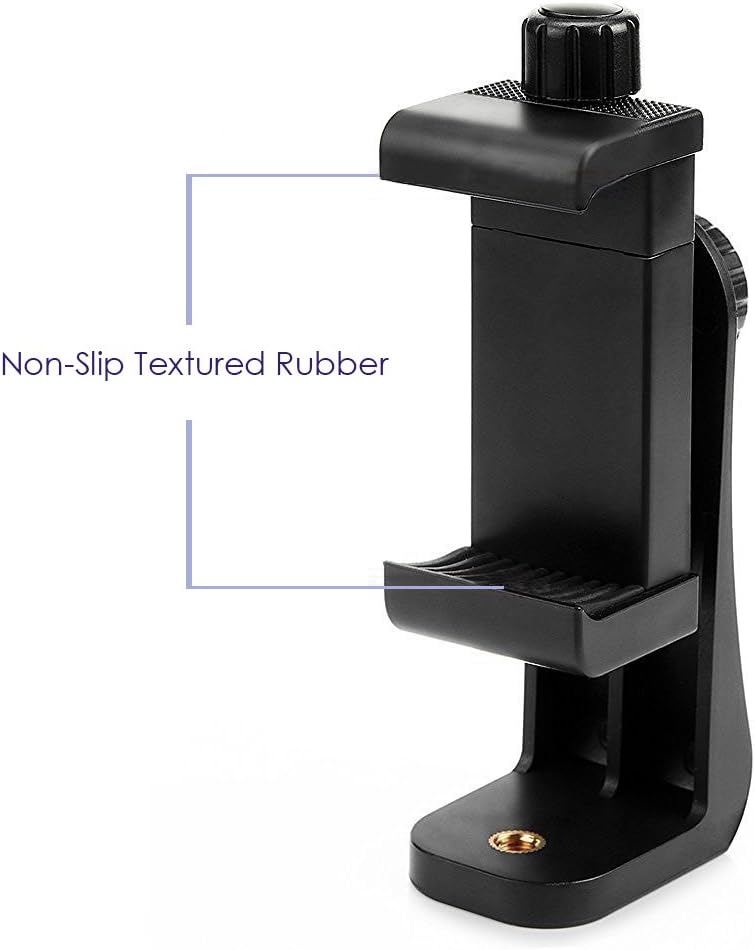 Acuvar Premium Smartphone Holder/Vertical and Horizontal Tripod Mount Adapter Rotatable Bracket with 1/4 inch Screw/Adjustable Clip for iPhone, Android Cell Phone, Selfie Stick, Camera Stand