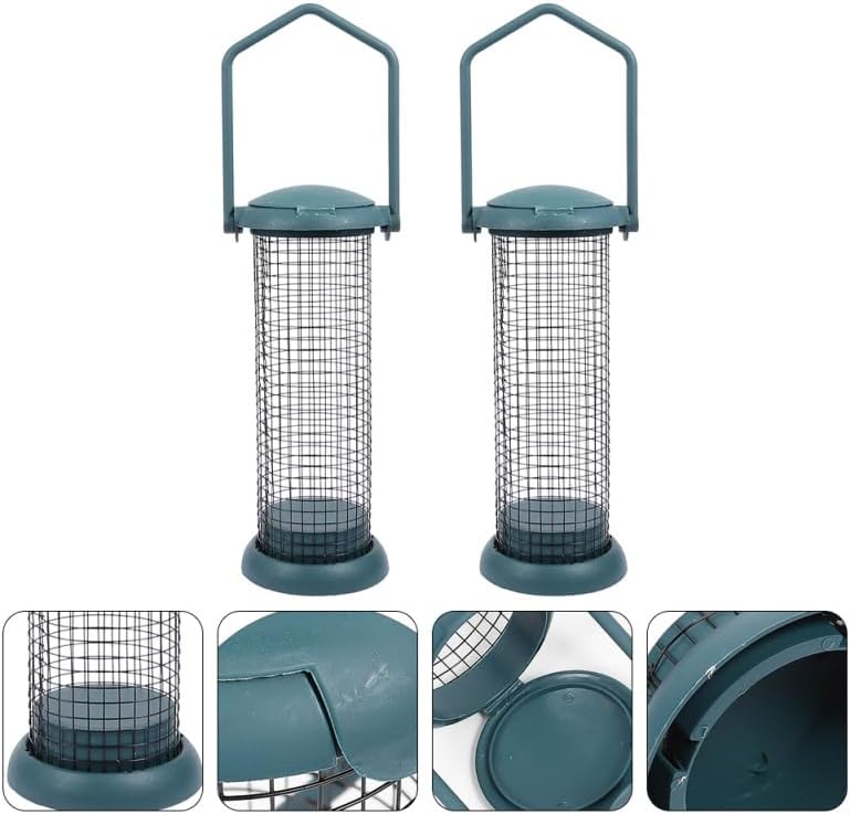 2pcs Outdoor Bird Feeder Grease Container Metal Bird Tube Feeder Metal s Food Container Suet Automatic Pet Resting Tool Hanging Plastic