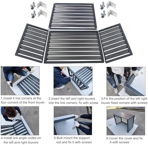 Aluminum Mini-Split Condenser Cover, Air Conditioner Shade Covers for Outside, Fencing to Hide Air Conditioner, Shelf Plant Stand for Outdoor