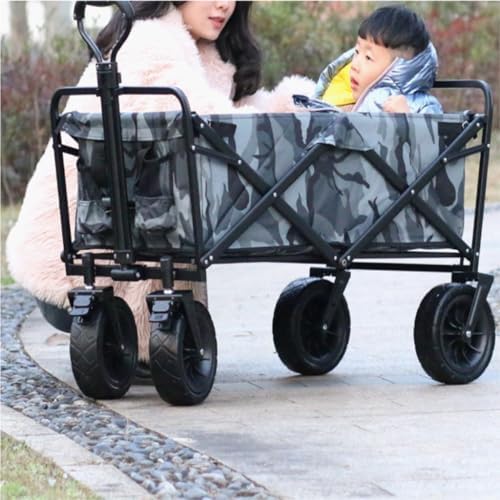Portable Camping Cart,Outdoor Beach Camping Folding Trolley Cart for C