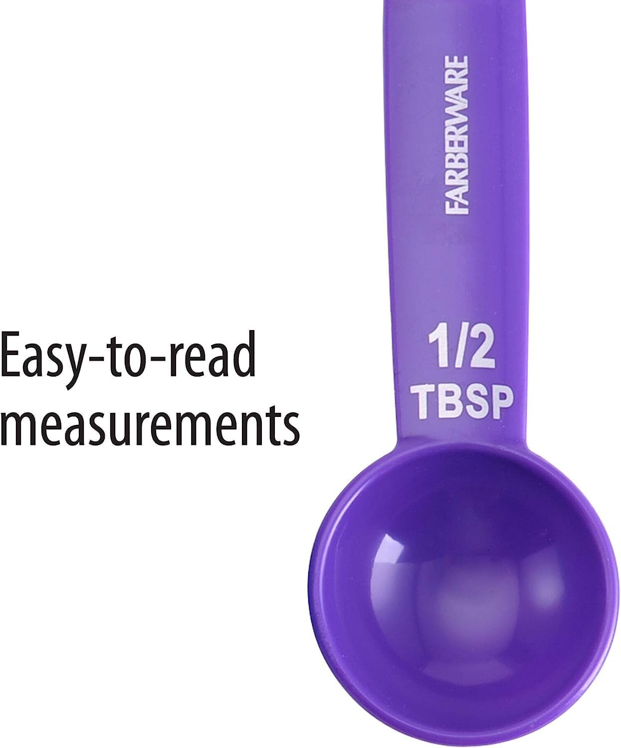 Farberware Set of 5 Measuring Spoons, Perfect for Measuring Both Wet and Dry Indgredients, Includes Detachable Ring for Optimal Storage and Organization, Dishwasher Safe, Assorted