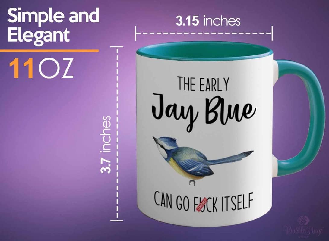 Bird Lover Two Tone Green Edition 11oz - Early Jay Blue go - Hummingbi
