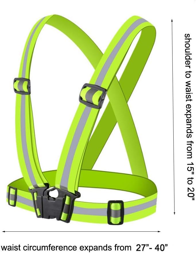 Reflective Vest Running Gear 2Pack, High Visibility Adjustable Safety 