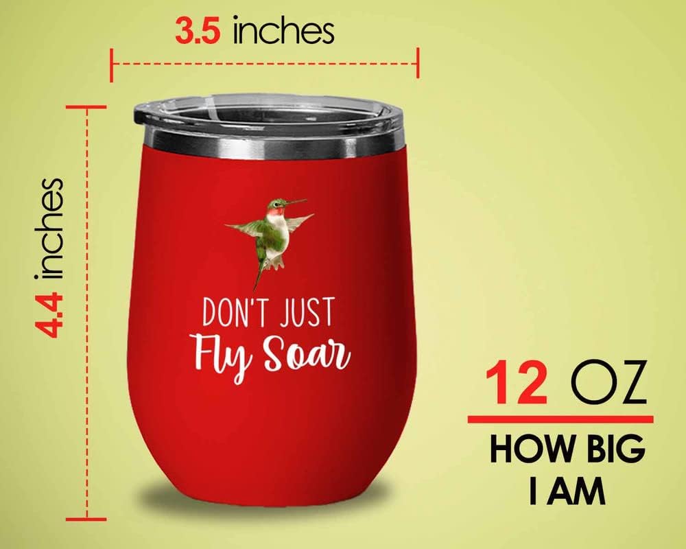 Bird Lover Red Edition Wine Tumbler 12oz - Don't just fly soar - Hummi