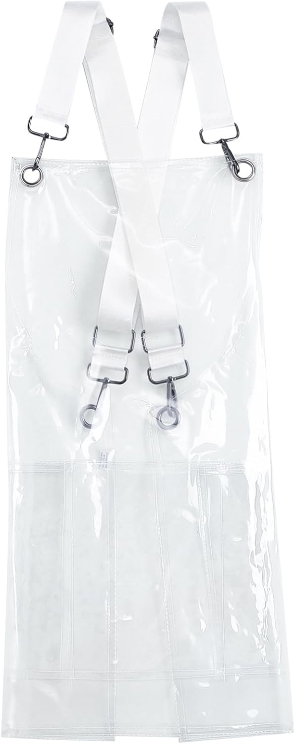 CHICTRY Oil-Proof Waterproof TPU Apron Cross Back Apron Heavy Duty Work Apron for Dishwashing Cleaning Gardening Transparent One Size