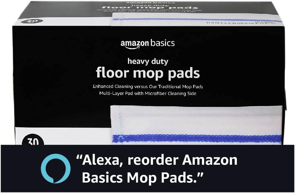 Amazon Basics Heavy Duty Disposable Floor Cleaning Mopping Pads with A