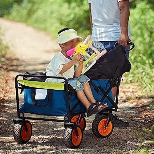 Outdoor Foldiutility Wagon Foldable Garden Utility Vehicle,Portable Touoff-Road Trailer,Family Shoppicart with Wheels, Sturdy and, Bea100Kg/220Lbs/Style 2/a