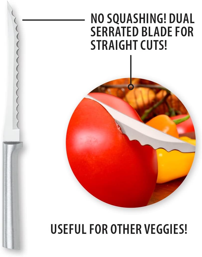 Rada Cutlery Tomato Slicer Knife (R126), 5" Stainless Steel Serrated B