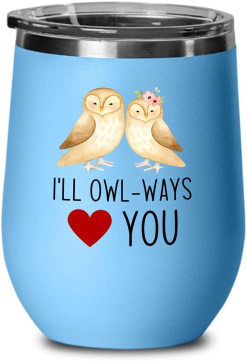 Bird Lover Pink Edition Wine Tumbler 12oz - I'll owl-ways love you - H