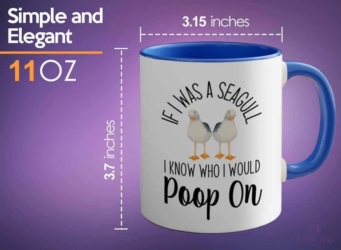Bird Lover Two Tone Blue Edition 11oz - Seagull Poop on - Hummingbird 