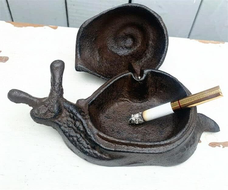 EatingBiting Snail Shape Cast Iron Hider Home Garden Statues Ornament 