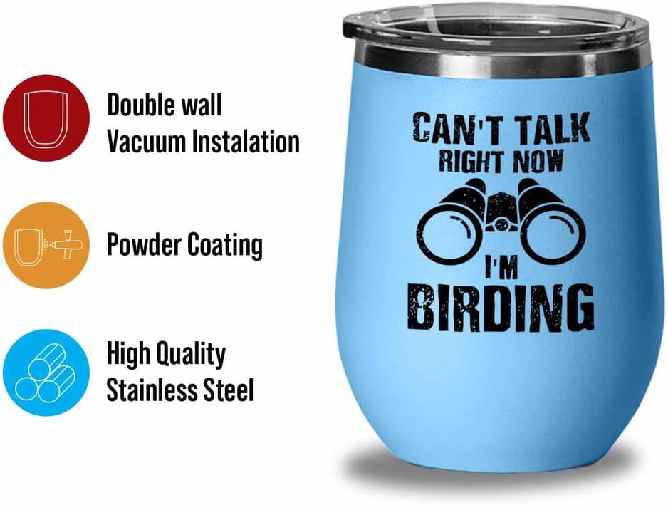 Bird Lover Blue Edition Wine Tumbler 12oz - Can't Talk Right Now - Hum