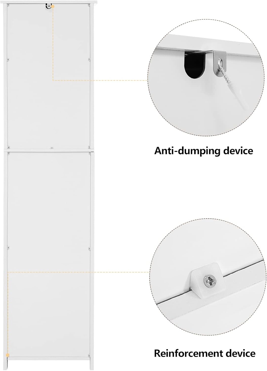 usikey 67'' Tall Bathroom Cabinet, Storage Cabinet with 4 Shelves & 2 