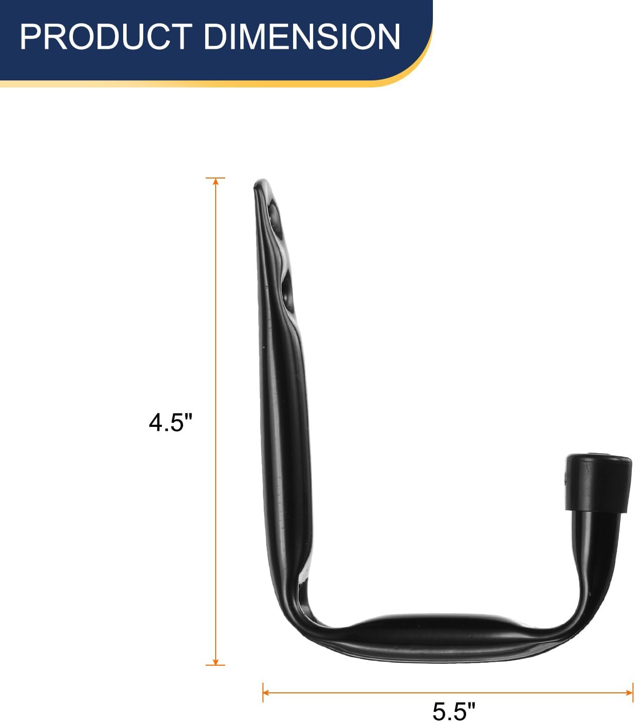 HARFINGTON 10pcs J Shaped Garage Storage Hooks 4.5" x3.5" Metal Anti-Rust J Utility Hangers Wall Ceiling Hooks for Hanging Bicycle Cords Garden Tools, Black