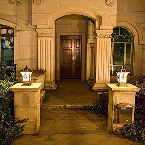European StyleAntique Column Head Lamp Villa Wall Outdoor Door Solar G