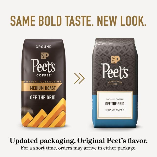 Peet's Coffee, Medium Roast Ground Coffee, 100% Arabica Coffee - Off the Grid Blend 10.5 Ounce Bag