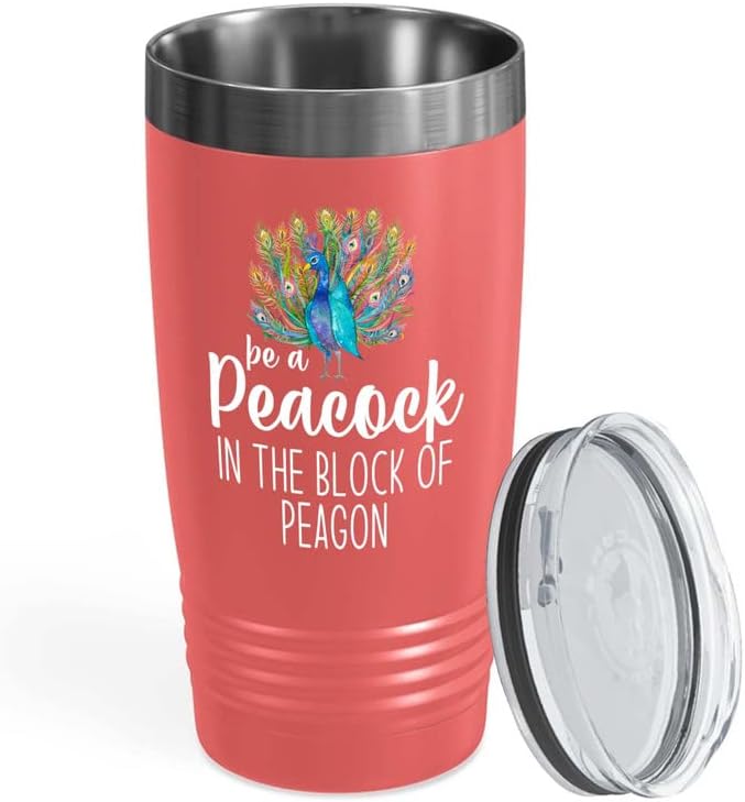 Bird Lover Coral Edition Viking Tumbler 20oz - Peacock Block pgeons - Hummingbird Nest Cage Parrot Dad Gardening Outdoor Birdwatcher Feeder