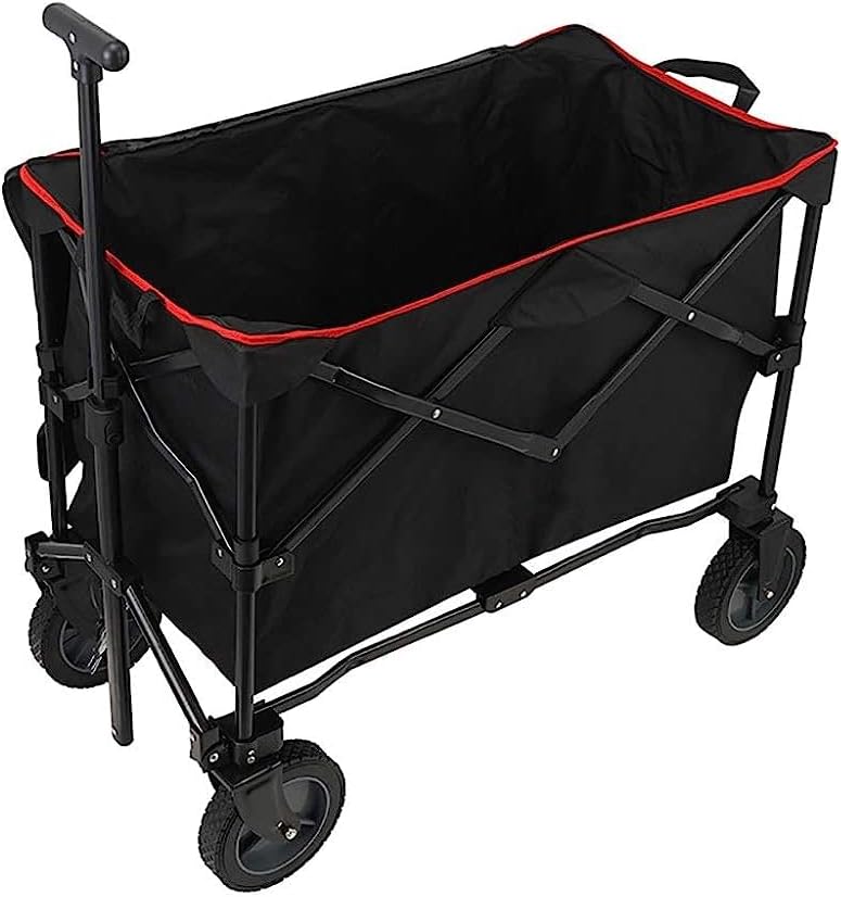 Handcart, Folding Portable Trolley Cart with Cover, Multifunction Shopping Cart Heavy Duty Wagon, for Outdoor/Camping/Fishing/Mall Cargo Carry Trolley, Load: 100Kg