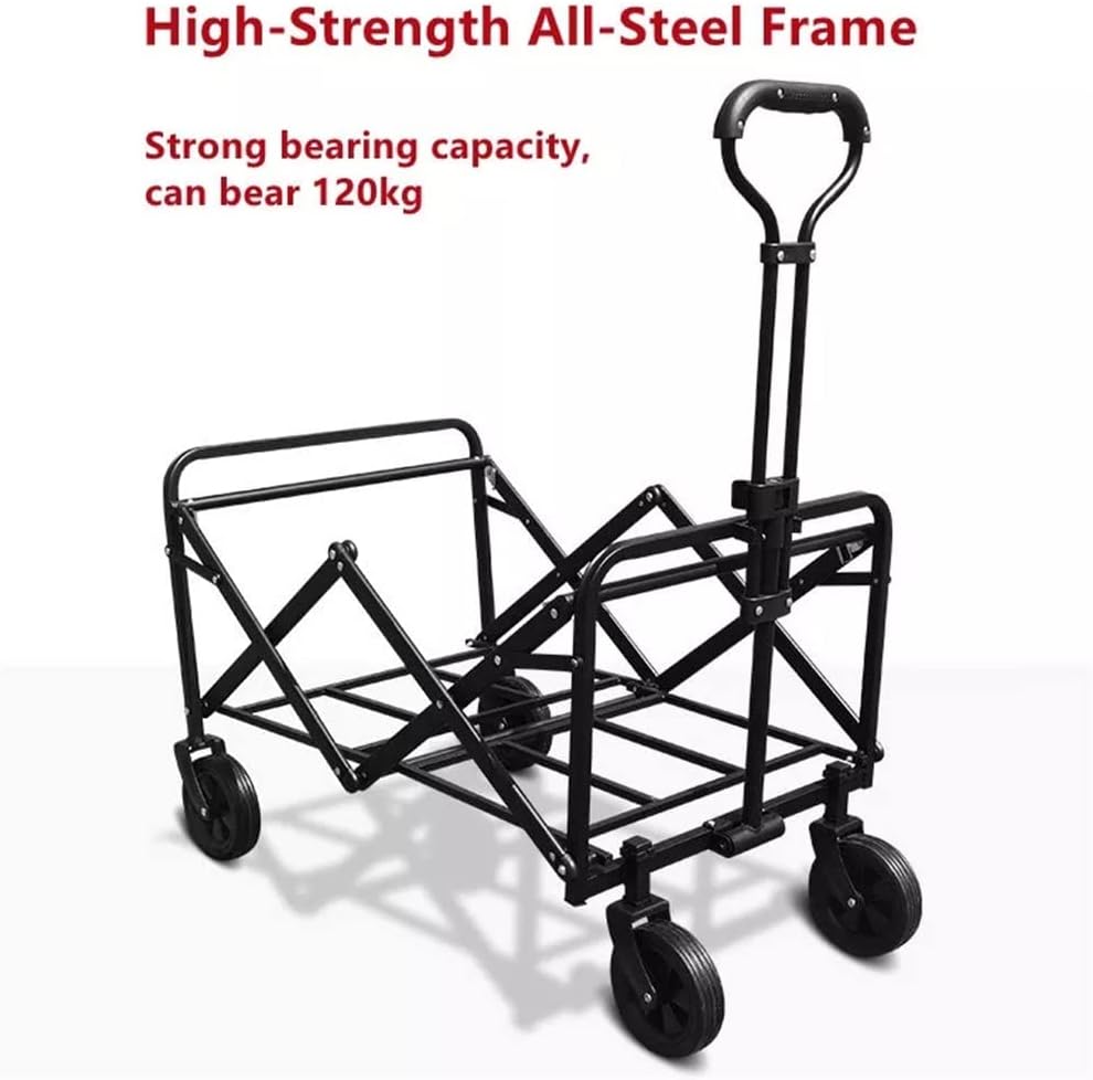 HBJWOV Outdoor Portable Camper Folding Shopping Cart Stall Trolley Box