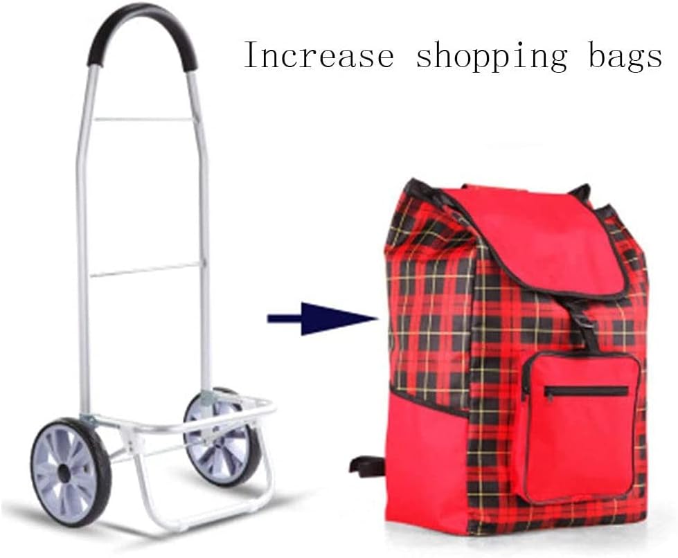 JSEIAJB Women Buy Food Shopping Cart Storage Bag Large Capacity Portable Cart Shopping Bag Folding Luggage Tug Organizer On Wheels Bags