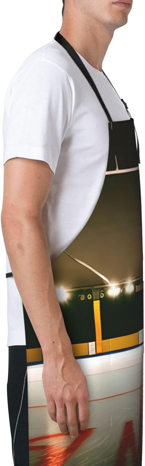 Hockey Stick print Waterproof chef's apron with pocket apron for kitchen cooking baking barbecue and gardening