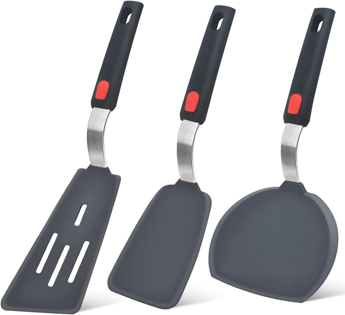 Silicone Spatula Turner Set of 3, Beijiyi 600°F Heat Resistant Cooking