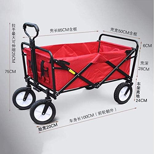 Collapsible Wagon Cart with Wheels Foldable Folding Wagons Carts Silen