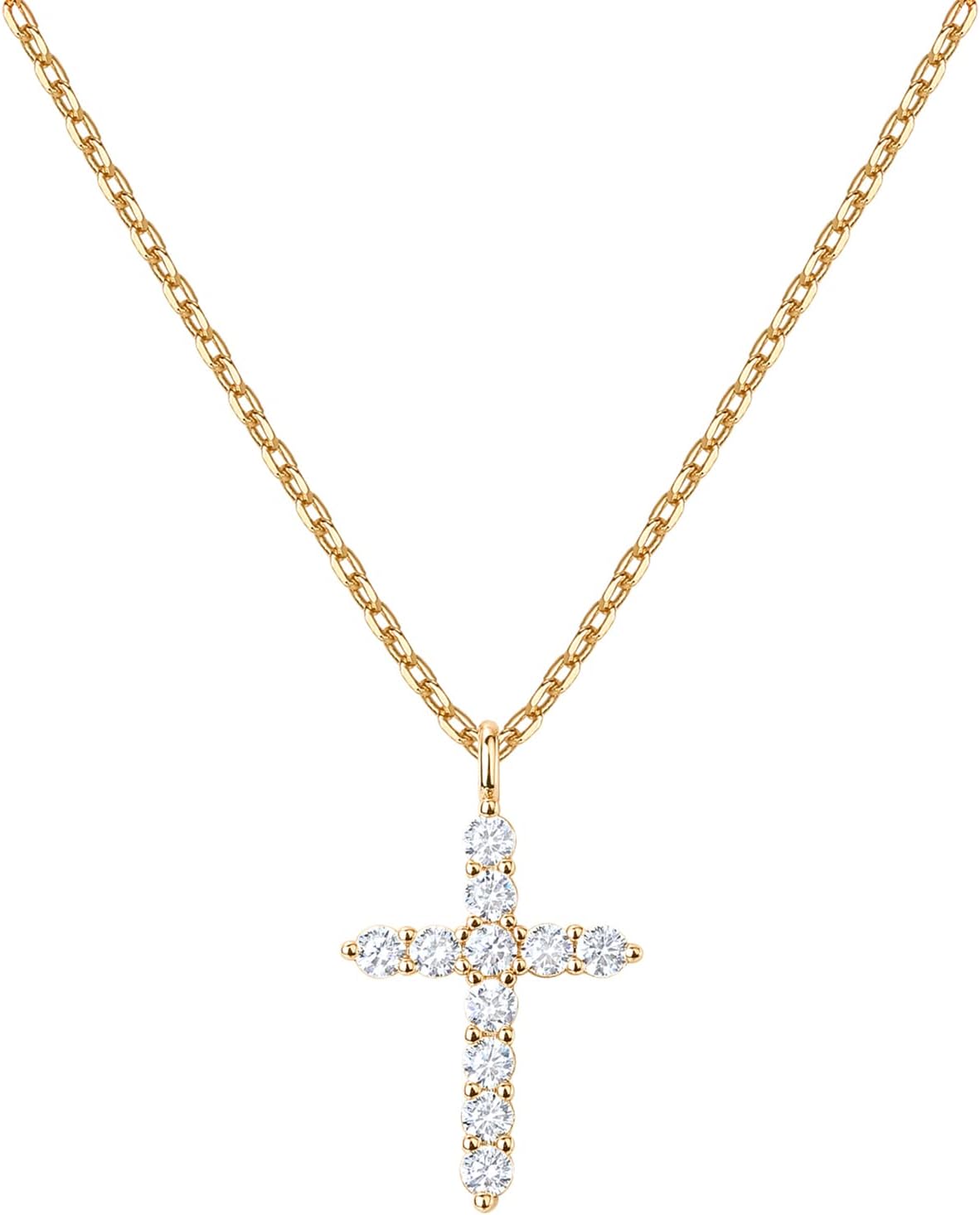 PAVOI 14K Gold Plated Cubic Zirconia Cross Necklace for Women | Cross 