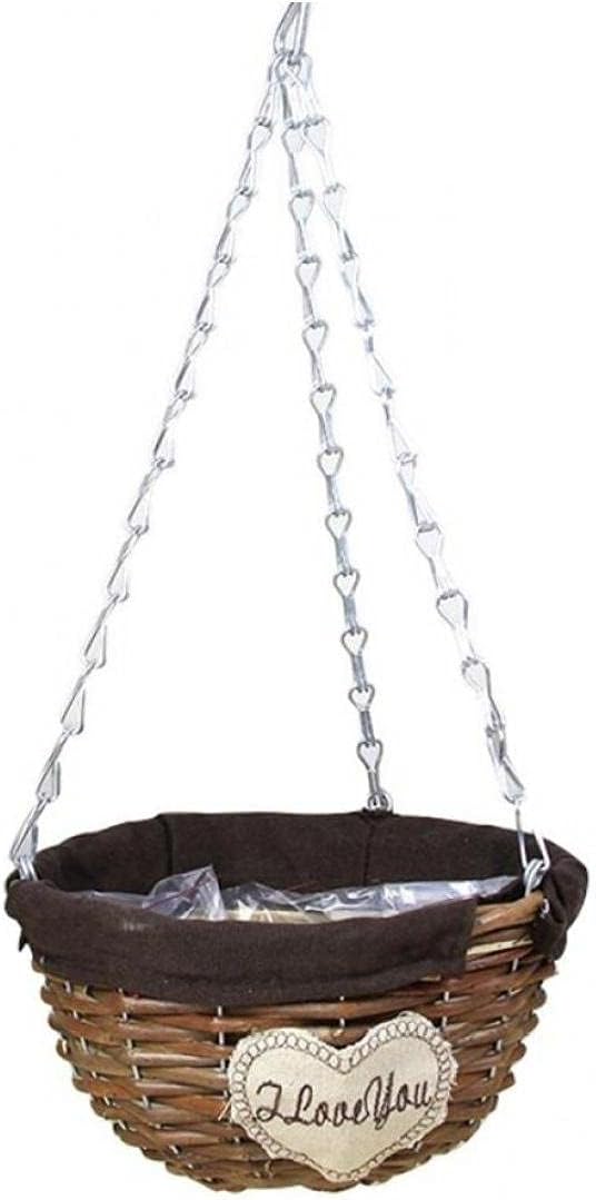 1pc Natural Wicker Hanging Basket, Wall Hanging Rattan Flower Pot Planter Vase for Indoor Outdoor Garden