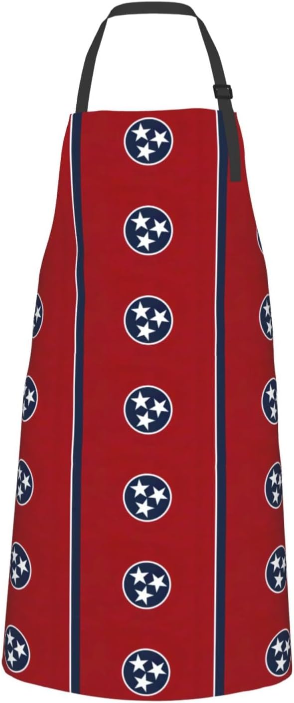 YANYU Tennessee flag Print 28x33 In Kitchen Apron Stylish Chef Apron with Pockets for Cooking Baking Painting