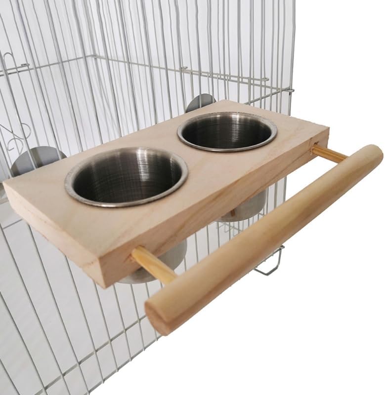 Parrot Feeder Perch for Cage Hanging Bird Feeders with Stainless Steel