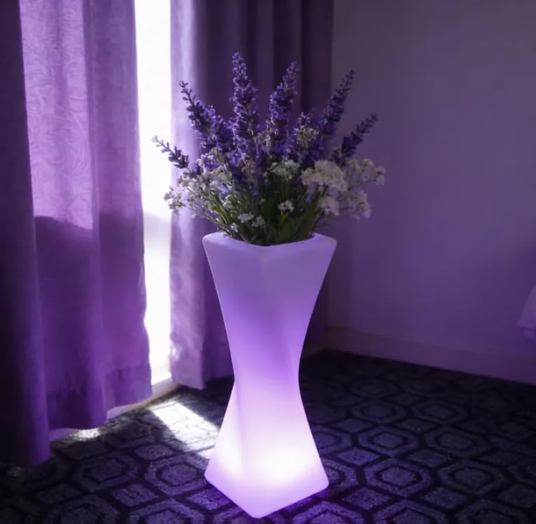 20-inch Modern LED Vase Night Light, Rechargeable Floor Mood Lamp w/Re