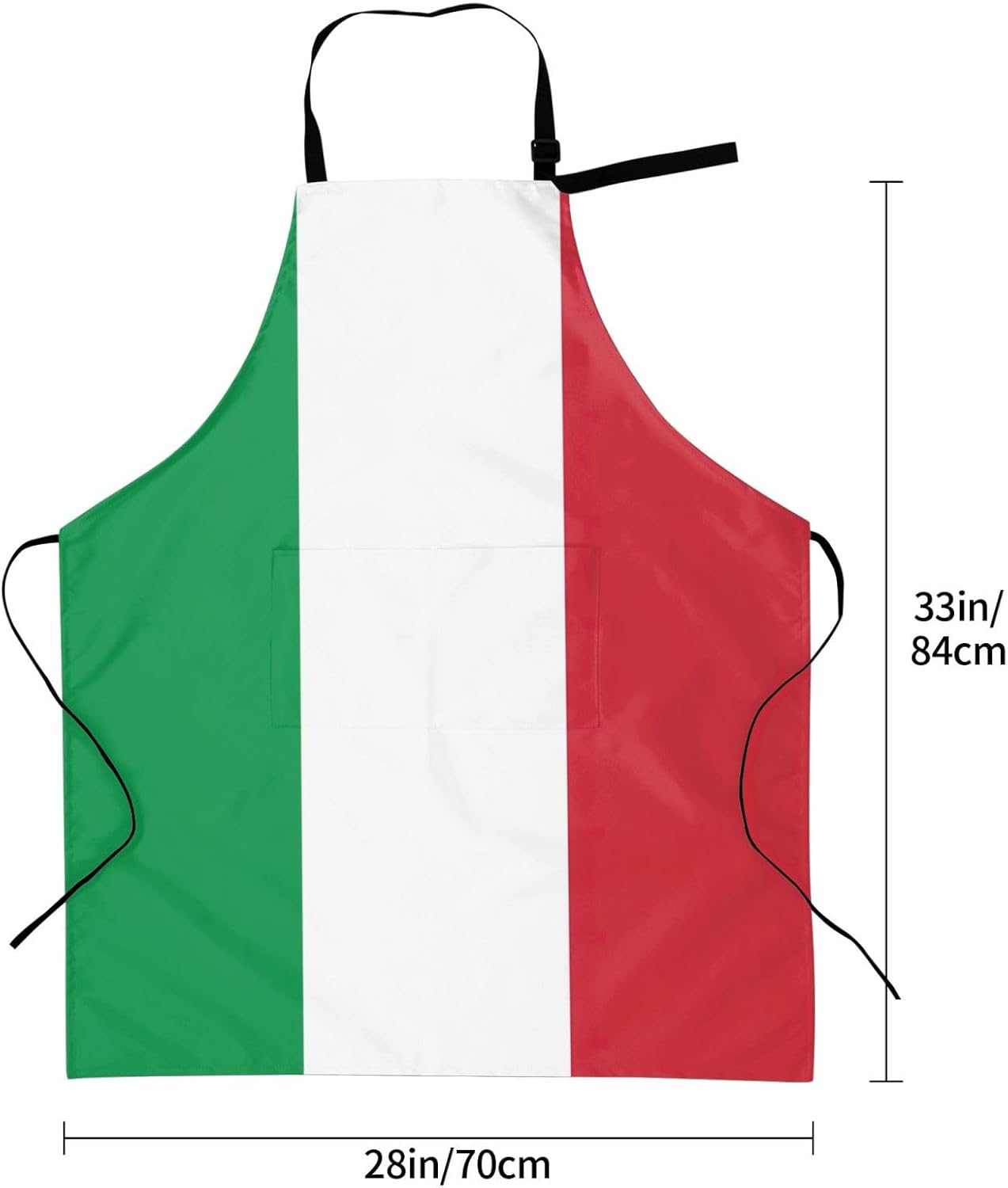 Italian flag Print Laundry apron 28x33 In Waterproof Kitchen Apron with Pockets for Cooking Baking