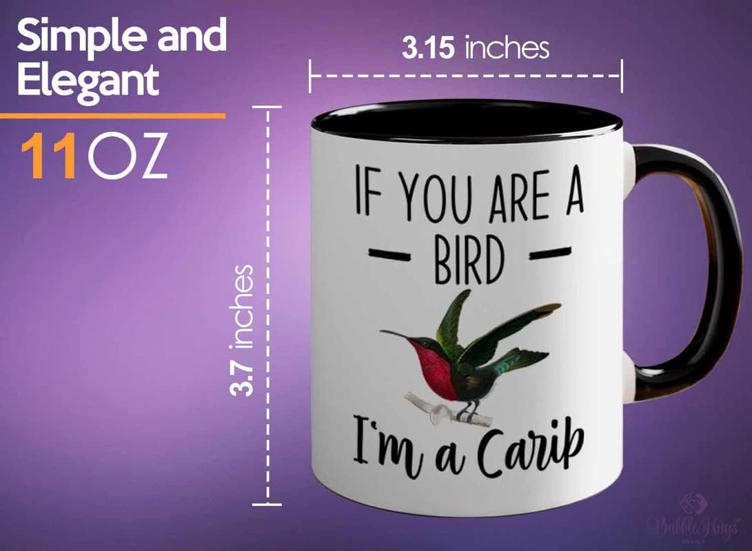 Bird Lover Two Tone Black Edition 11oz - Bird and Carib - Hummingbird 