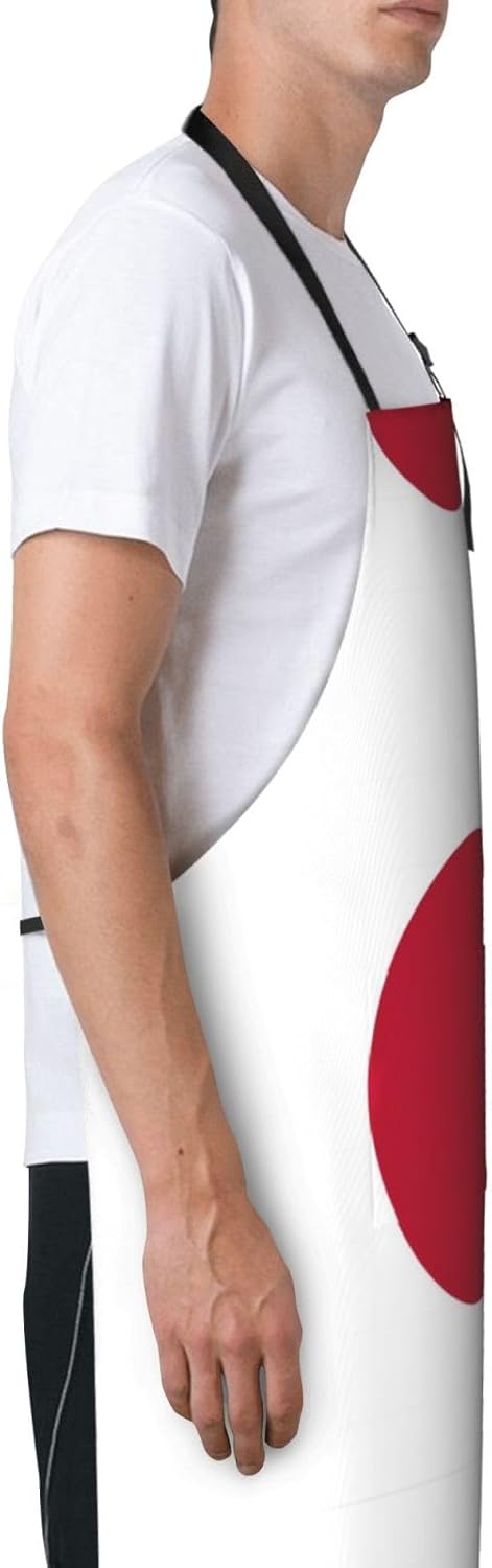 Japanese flag Print 28x33 In Adult Kitchen Apron with Pockets Versatil