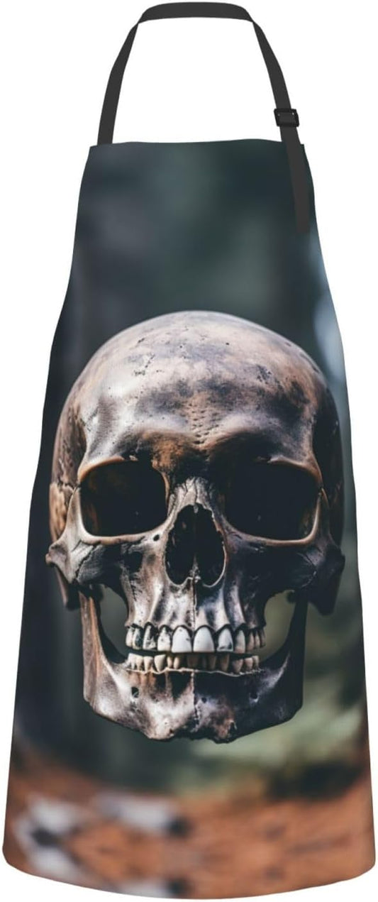 Halloween Skull print Waterproof apron with pocket adjustable cooking apron for adult kitchen bibs to bake