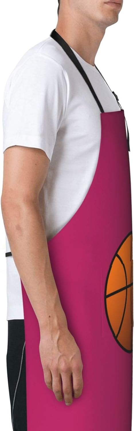 basketball print Waterproof apron with pocket adjustable cooking apron