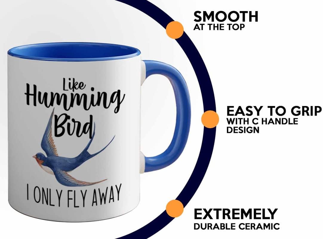 Bird Lover Two Tone Blue Edition 11oz - Humming Bird Fly Away - Hummin